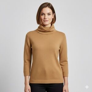 Vintage Geiger Camel Turtleneck Wool Sweater - S/M 🇮🇹